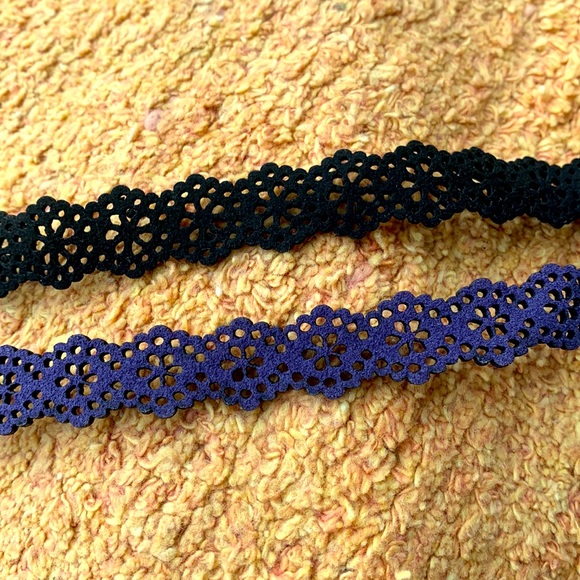 Black and Blue Suede Choker neckpieces - Picture 3 of 7